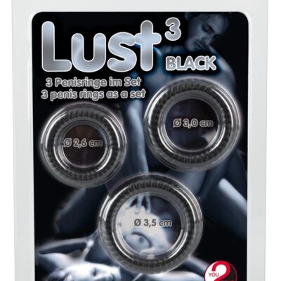 PIERŚCIEŃ LUST 3 COCK RINGS BLACK