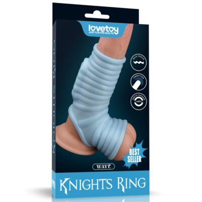 PIERŚCIEŃ VIBRATING WAVE KNIGHTS RING WITH SCROTUM SLEEVE