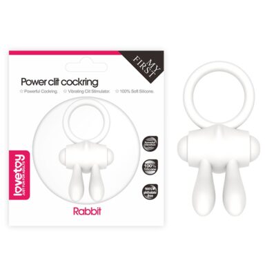 PIERŚCIEŃ POWER CLIT SILICONE COCKRING BIAŁY