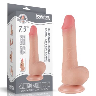 DILDO 7.5'' SLIDING SKIN DUAL LAYER DONG FLESH