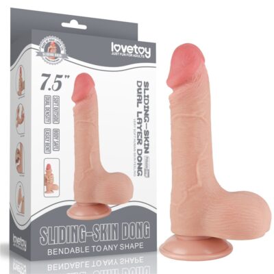 DILDO 7.5'' SLIDING SKIN DUAL LAYER DONG FLESH